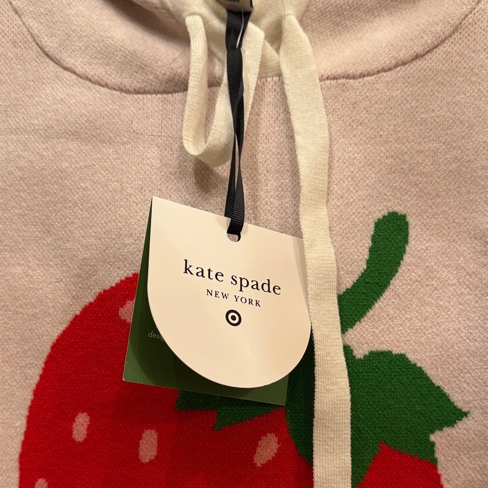 NWT Kate Spade Cream Hoodie with Strawberry Design. - Picture 2 of 4